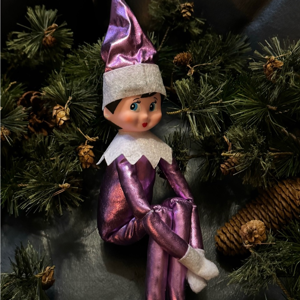 Few LEFT Shiny Purple Elf on the Shelf Doll
